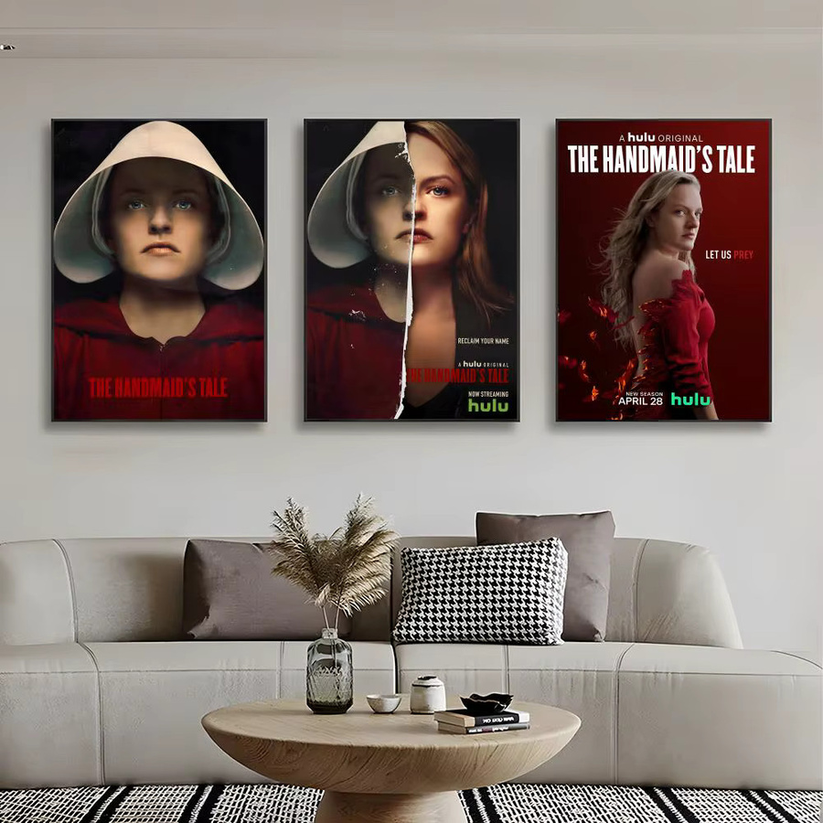 M-Movies The Handmaids Tale Poster Wandkunstdruck in Rot und Weiß, ungerahmt - Bild 2