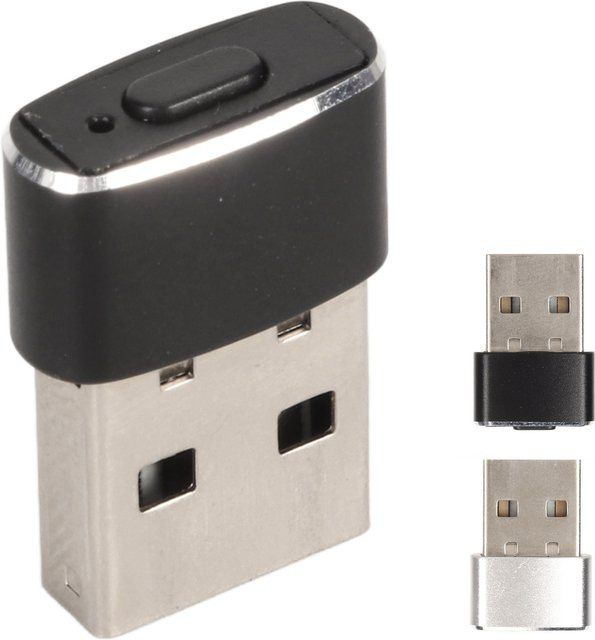 Qiilu USB-Maus-Jiggler aus Metall mit Ein-/Ausschalter und 2 Modi für PC und Laptop in Schwarz oder Silber - Bild 1