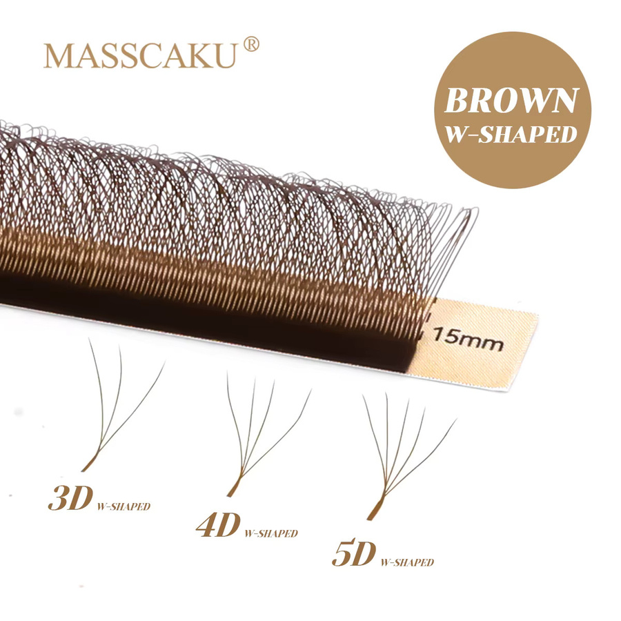 MASSCAKU Wimpernverlängerung, Brown, synthetisch, gemischte Länge - Bild 3