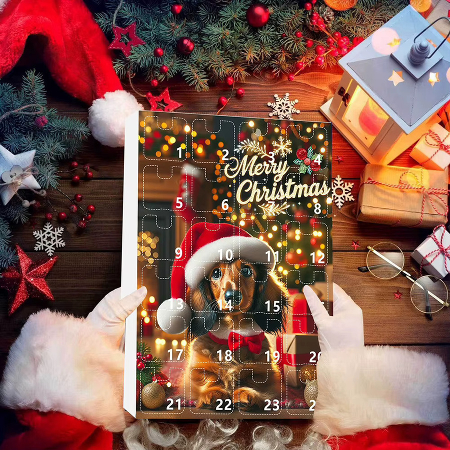 APWIKOGER Adventskalender 2025 mit Dackel Motiv für Kinder, Mehrfarbig - Bild 3