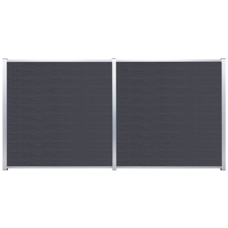 Sichtschutzzaun ELSKOP aus WPC und Aluminium in Anthrazit, Höhe: 175 cm, Breite: 140 cm - Bild 1