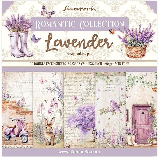 Stamperia Scrapbook-Block Lavender in Lila, Rosa und Violett - Bild 1