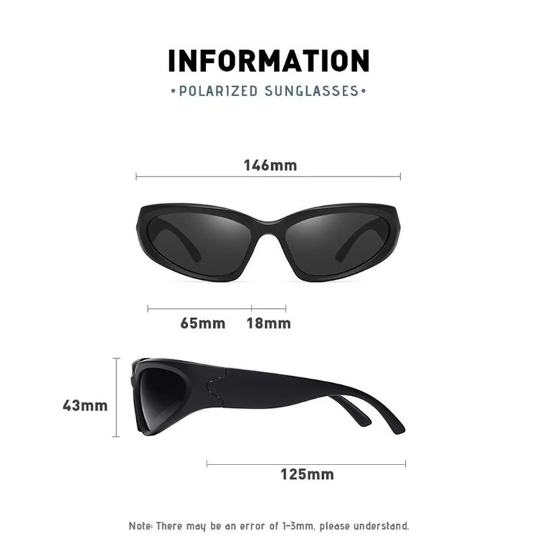 GSBJXZ Sportsonnenbrille, Männer, Vollrand, klein, schwarz, Kunststoff - Bild 3