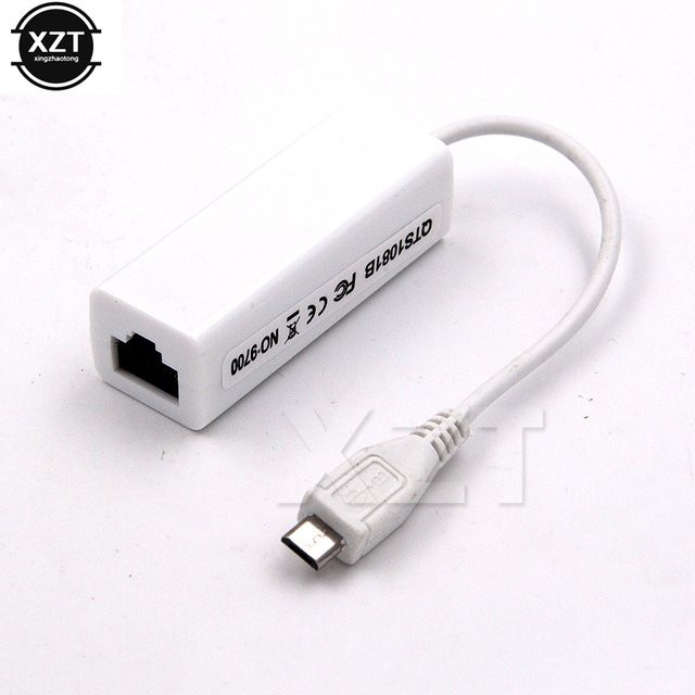 WYMECT Micro USB 2.0 auf RJ-45 Ethernet LAN Netzwerk Adapter in Weiß für 10/100 Mbit/s - Bild 1