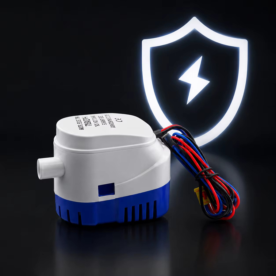 YJCAL Automatische Bilgepumpe für Marine, Boot und Yacht, 600-1100 GPH, 12V/24V, Weiß - Bild 2