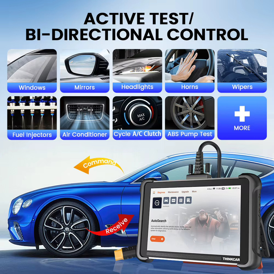 THINKCAR THINKSCAN 689 CANFD DOIP Auto-Diagnosegerät in Schwarz mit 34 Reset-Funktionen, OBD2-Scanner für Alle-System-Diagnose und ECU-Codierung - Bild 4