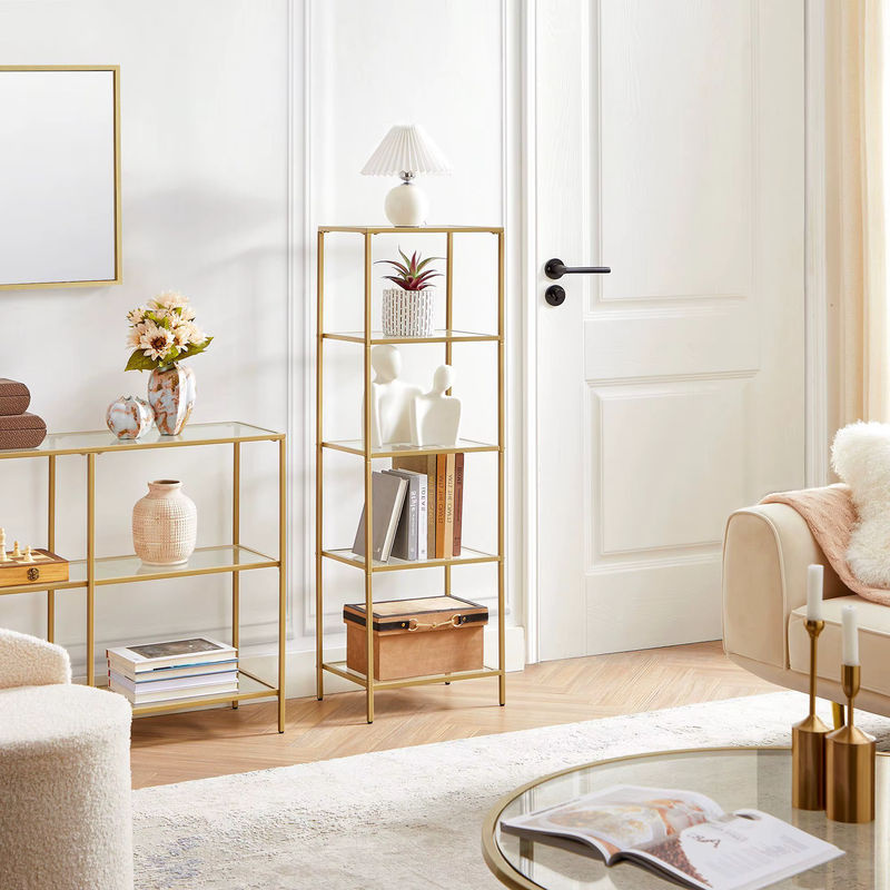 VASAGLE Badezimmerregal als Standregal aus Metall in Gold, modern und glänzend - Bild 3