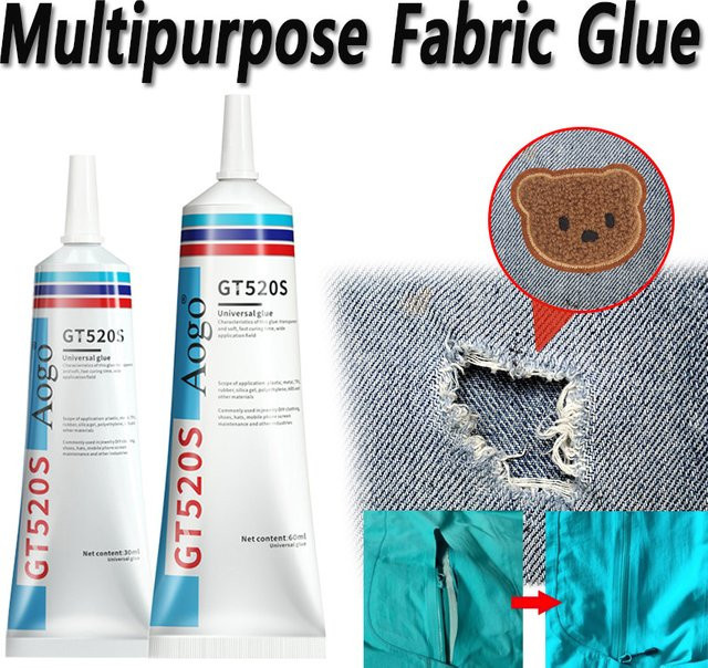Starker Stoffkleber in Weiß, wasserfester Reparaturkleber für Bekleidungszubehör, 30 ml oder 60 ml - Bild 1