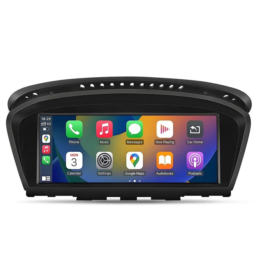Junsun Autoradio für BMW 3er E90 E91 E92 und 5er E60 E61 E63 E64 mit CCC iDrive, kabelloses CarPlay und Android Auto, Schwarz - Bild 2