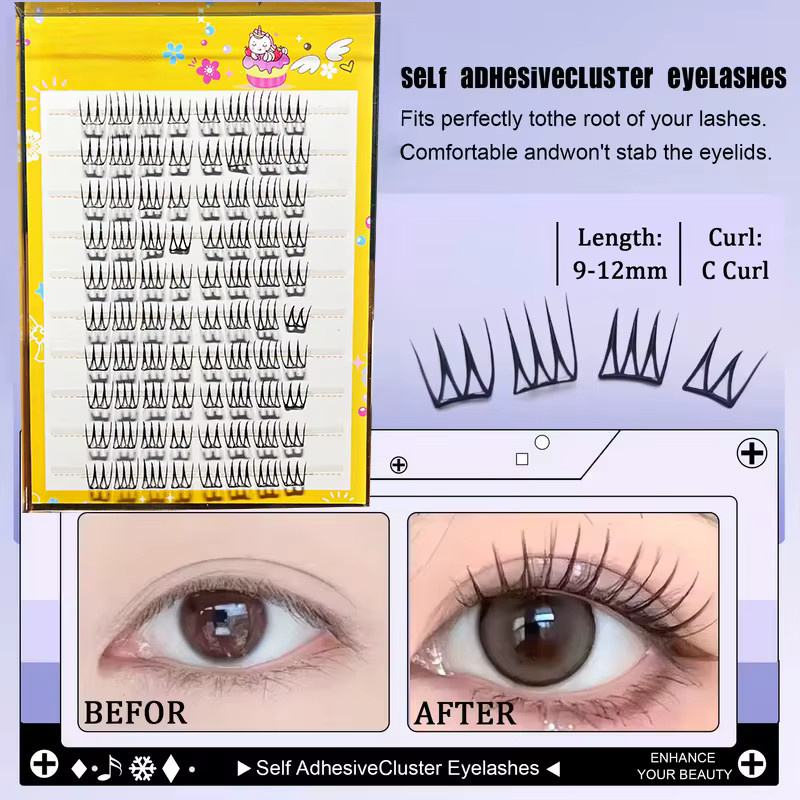 LIMEIKAI MJ-idol Künstliche Wimpern, U-Form Design, Natürlich - Bild 3