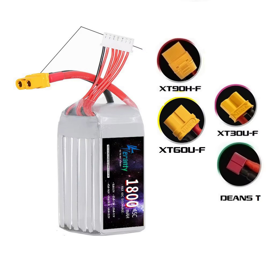 TERFPV 6S LiPo Akku 22,2 V 1800 mAh für RC Flugzeug, Quadrocopter und Drohnen - Bild 2