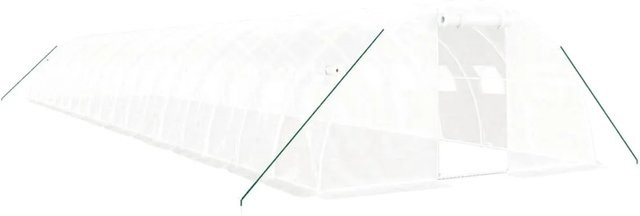 Furnicato Gewächshaus mit Stahlrahmen in Weiß, B/T/H: 18 x 4 x 2 m, 72 m² - Bild 1