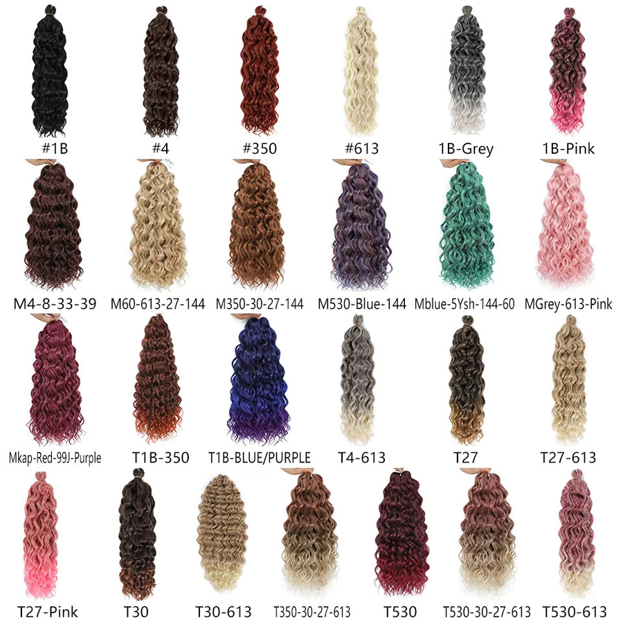 Felek Ocean Wave Braiding Hair Extensions Crochet Braids, Ombre Pink, 3-5 Stück - Bild 1