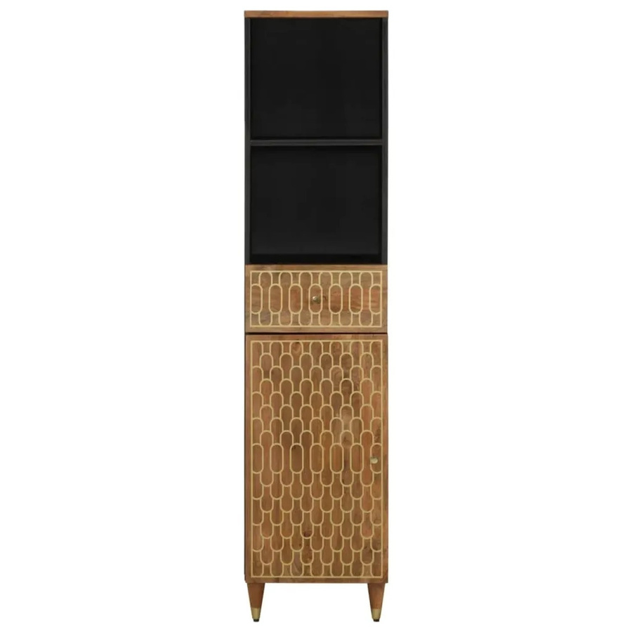 vidaXL Badschrank aus massivem Mangoholz in Braun mit Retro-Stil, B/T/H: 38 x 33 x 160 cm - Bild 2