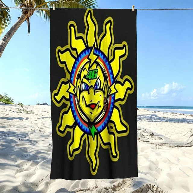 JMG Household Supplies MotoGP Strandtuch Valentino Rossi VR46 Mikrofaser Gelb B: 100 cm, H: 180 cm - Bild 1