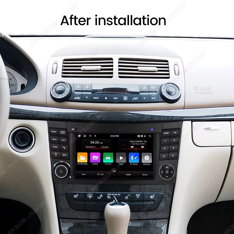 NAVIFANS Autoradio mit CarPlay und Android Auto für Mercedes Benz E-Klasse W211 und CLS-Klasse W219, GPS und WLAN, Schwarz - Bild 2