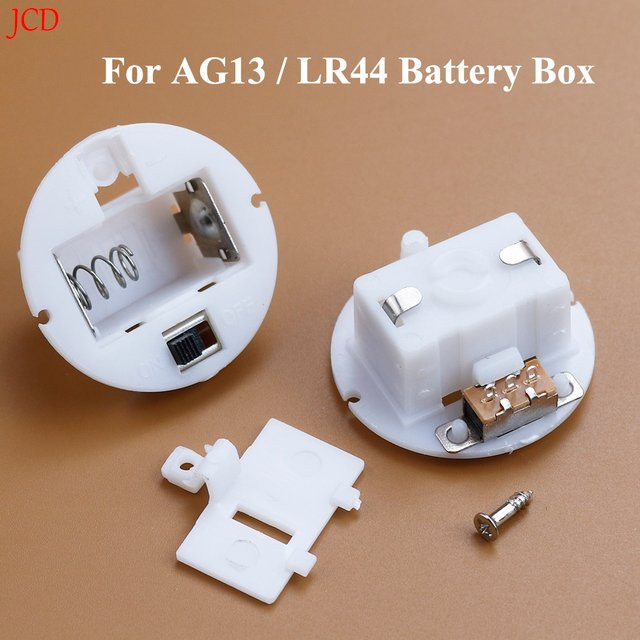 3er-Set JCD Batteriehalter mit Schalter und Abdeckung für AG13 LR44 Batterien in Weiß - Bild 1