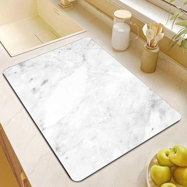 Saugfähige Abtropfmatte für Spüle und Bar von Yiran Furniture in Weiß, B/T: 60 x 40 cm - Bild 1