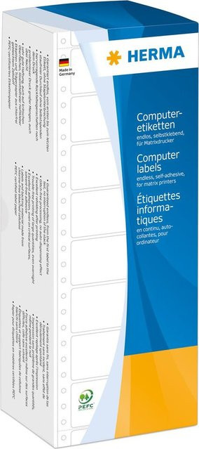 HERMA Computer Etiketten weiß, perforiert, B: 101,6 mm, H: 35,7 mm - Bild 1