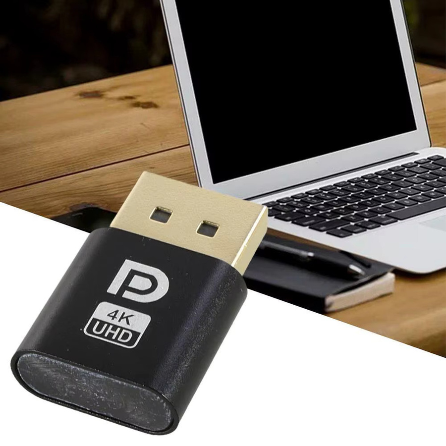 4K Dummy-Stecker DisplayPort Virtueller Display-Adapter EDID Headless-Emulator Ghost-Stecker für PC in Schwarz - Bild 4