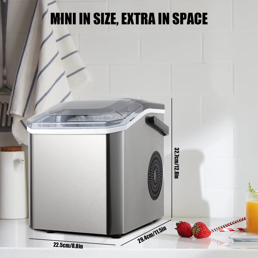 Bromose Elektrische Mini-Eismaschine in Silber aus Edelstahl mit Eisportionierer - Bild 4