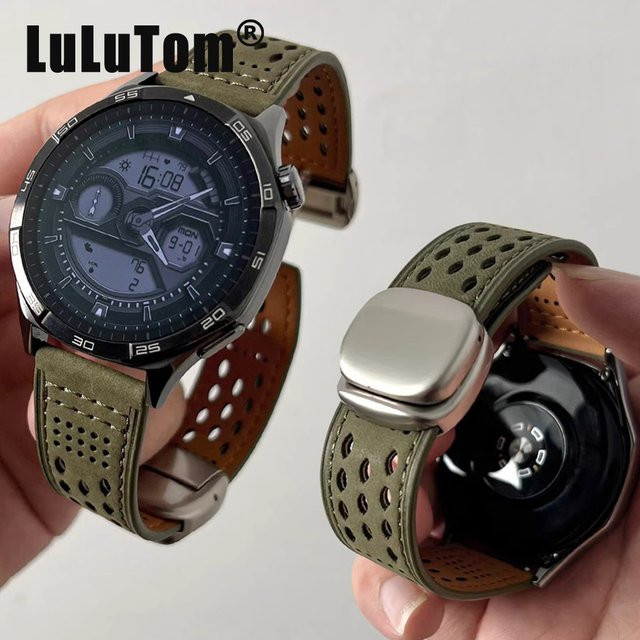 LuLuTom Uhrenarmband Leder, Magnetisch, Schwarz, Unisex - Bild 1