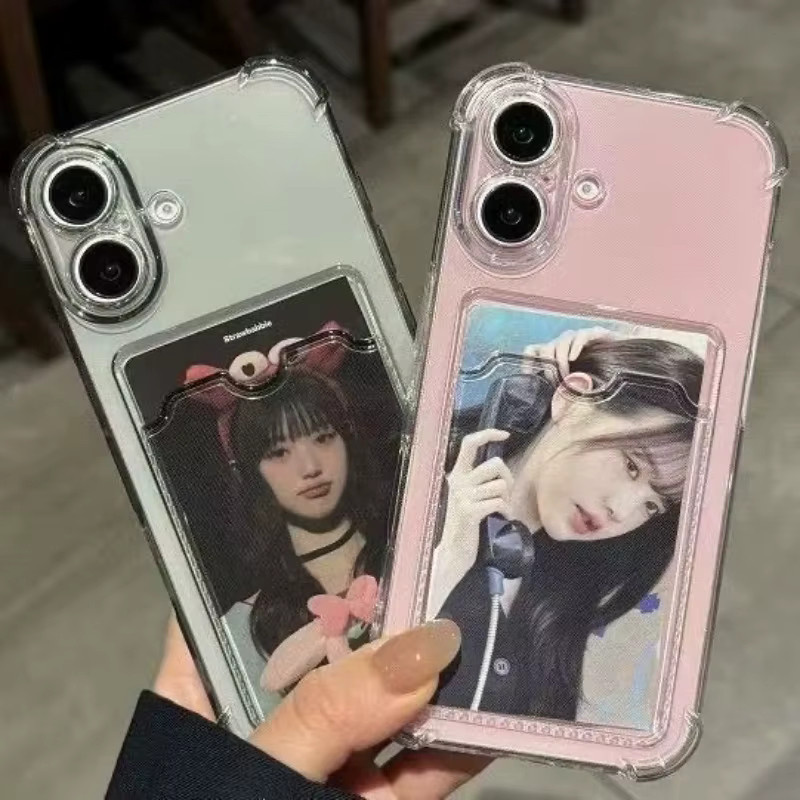 FUCHU Transparente Handyhülle mit Kartenhalter und Wallet-Funktion für iPhone 11 bis 17 Pro Max Plus, Stoßfeste TPU Soft Cover - Bild 2