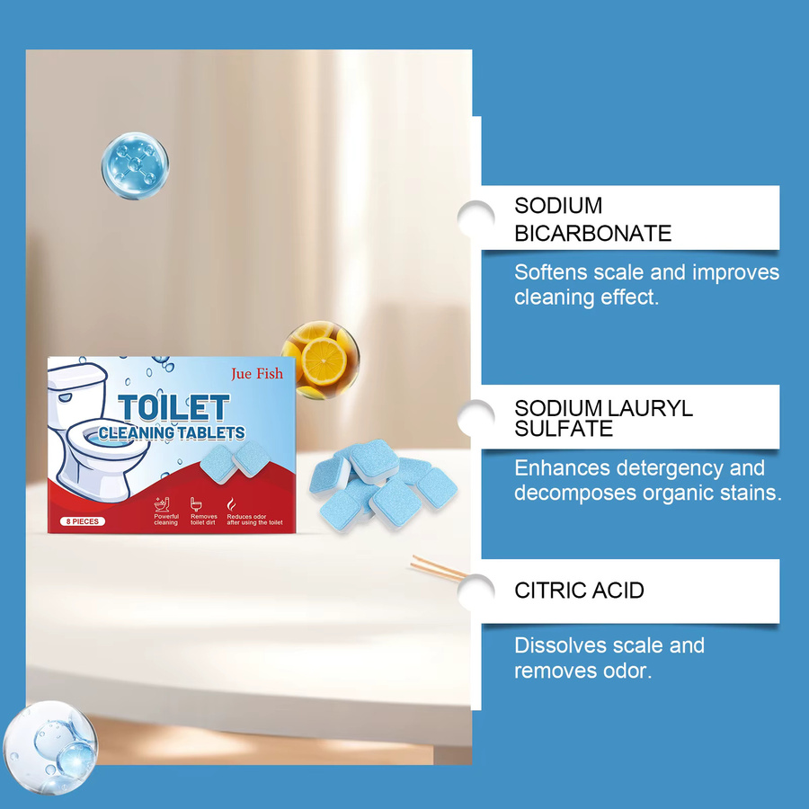 Jue-Fish Automatische Toilettenreinigungstabletten in Blau zur Fleckenentfernung und Geruchsbeseitigung - Bild 2