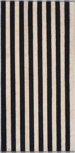 Cawo Duschtuch BOLD gestreift aus Baumwolle, Schwarz/Beige, Breite: 140 cm, Höhe: 70 cm - Bild 1