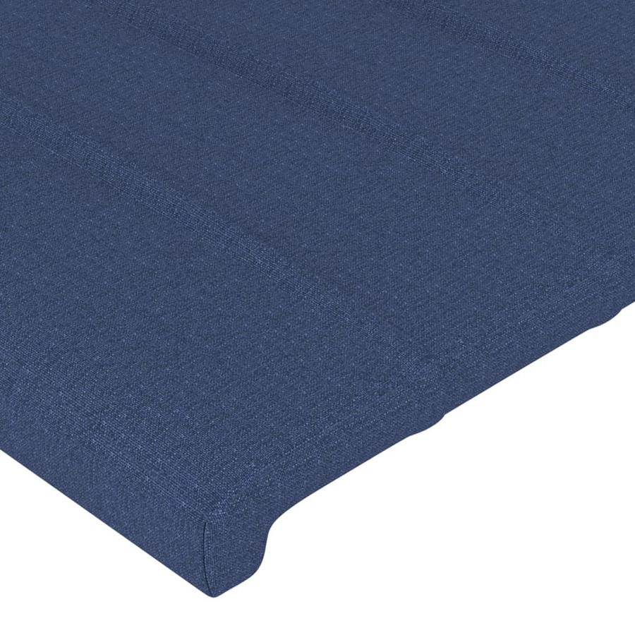 vidaXL Bettgestell mit Kopfteil in Blau aus Stoff und Sperrholz, B/T/H: 120 x 200 x 118 cm - Bild 4