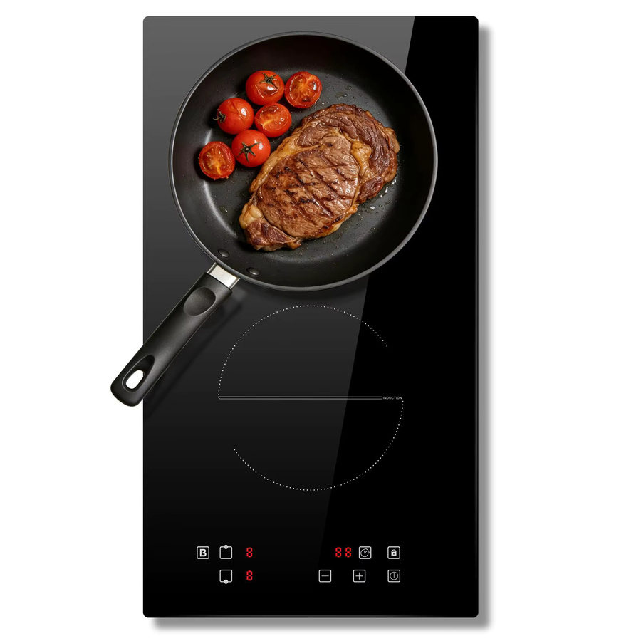 NOXTON Induktionskochfeld mit 2 Platten in Schwarz, Einbau-Induktionsplatte aus Glas mit Touch-Steuerung, Timer, Power Boost und Kindersicherung, Durchmesser: 30 cm - Bild 8