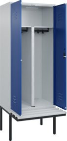 C+P PSA Doppel-Spind Classic PLUS Sitzbank mit 2 Abteilen und Zylinderschloss, B/T/H: 212 x 80 x 81,5 cm - Bild 1