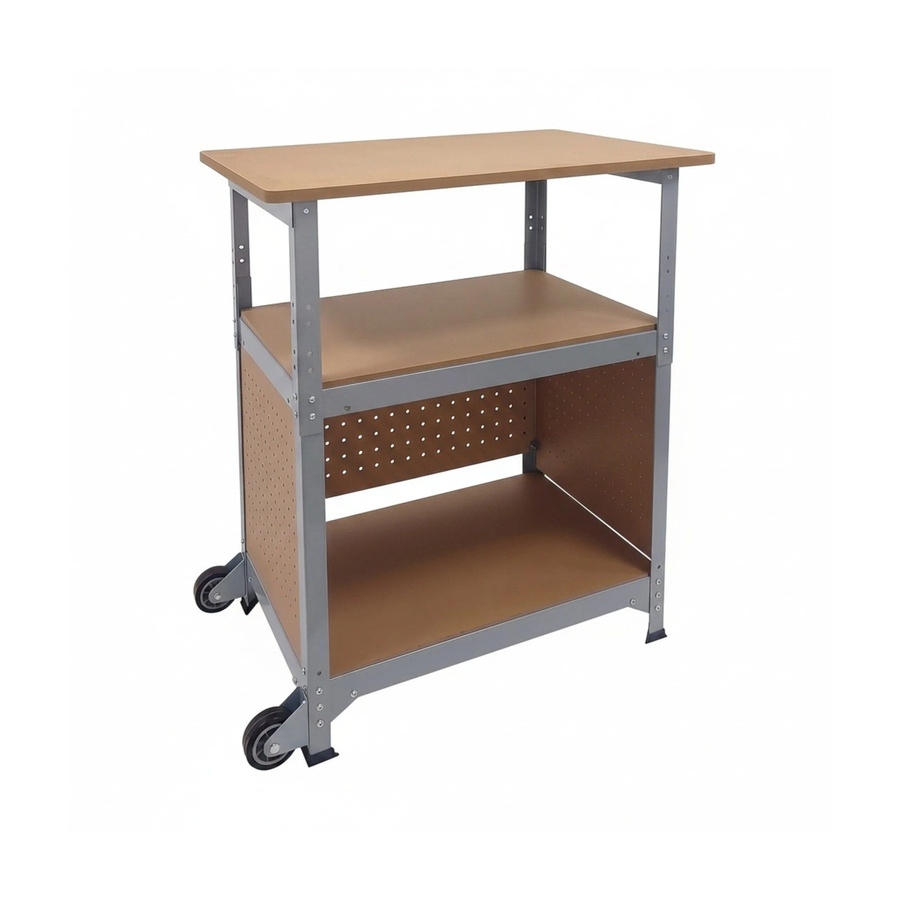 Relaxdays Werkbank aus Stahl und MDF in Silber, höhenverstellbar mit Rollen und Lochwand, B/T/H: 72,5 x 50 x 69,5 cm - Bild 2