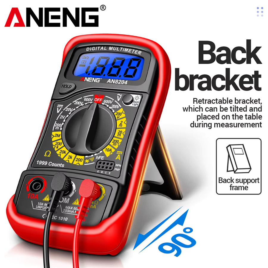 ANENG AN8204 Digitalmultimeter mit 1999 Zählungen für AC/DC Spannung, Strom bis 10 A und Widerstand - Bild 2