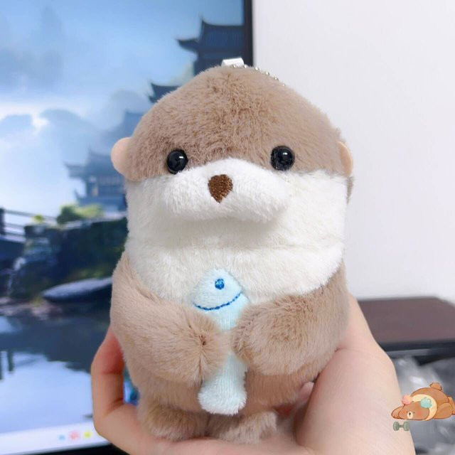Amuse Fisch- und Otter-Plüschpuppenanhänger, 2-teiliges Set - Bild 1