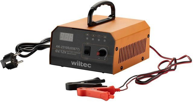 Wiltec Batterieladegerät 6-12V für Autobatterien 10-150Ah mit LCD-Display in Gelb-Orange - Bild 1
