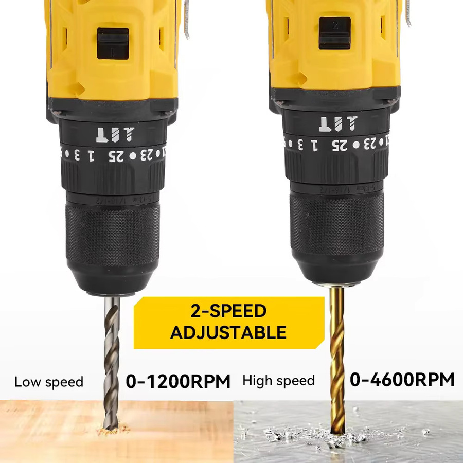 MELLWIN Bürstenloser Akku-Schlagbohrschrauber für Makita 18V LXT, Gelb, 13 mm Bohreraufnahme - Bild 5