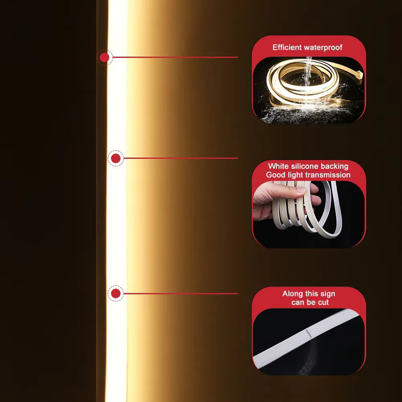 Tuya Smart COB LED Streifen Natural White 220V, Wasserdichter LED Neon Streifen mit Bluetooth und Wifi Steuerung, Dimmbar via Fernbedienung oder Touch, 240 cm - Bild 6