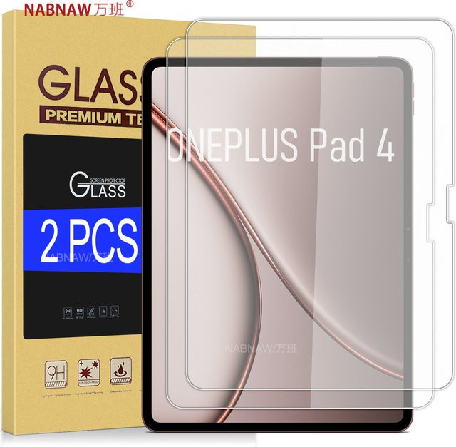 OnePlus Displayschutz aus gehärtetem Glas für OnePlus Pad 4 13,2 Zoll, HD, transparent, 2er-Pack - Bild 1