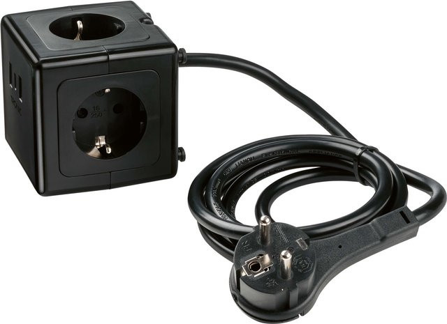 TRONIC Steckdosenwürfel mit USB-A und USB-C Ports in Schwarz - Bild 1