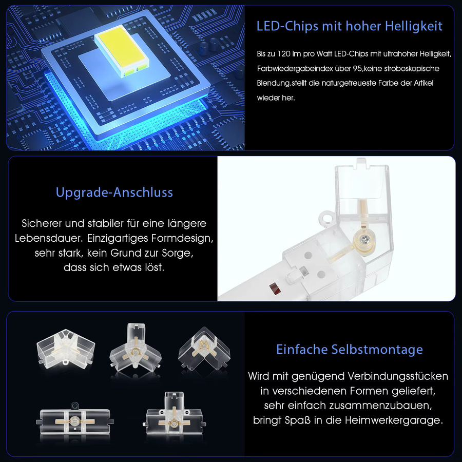 Oyajia Honeycomb LED Deckenleuchten Set 520W, 14er Pack für Werkstatt, Friseur und Gym - Bild 2