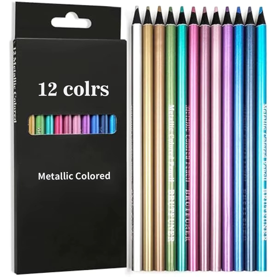 12er Set metallische Buntstifte in Multicolour zum Zeichnen und Skizzieren für Erwachsene - Bild 5