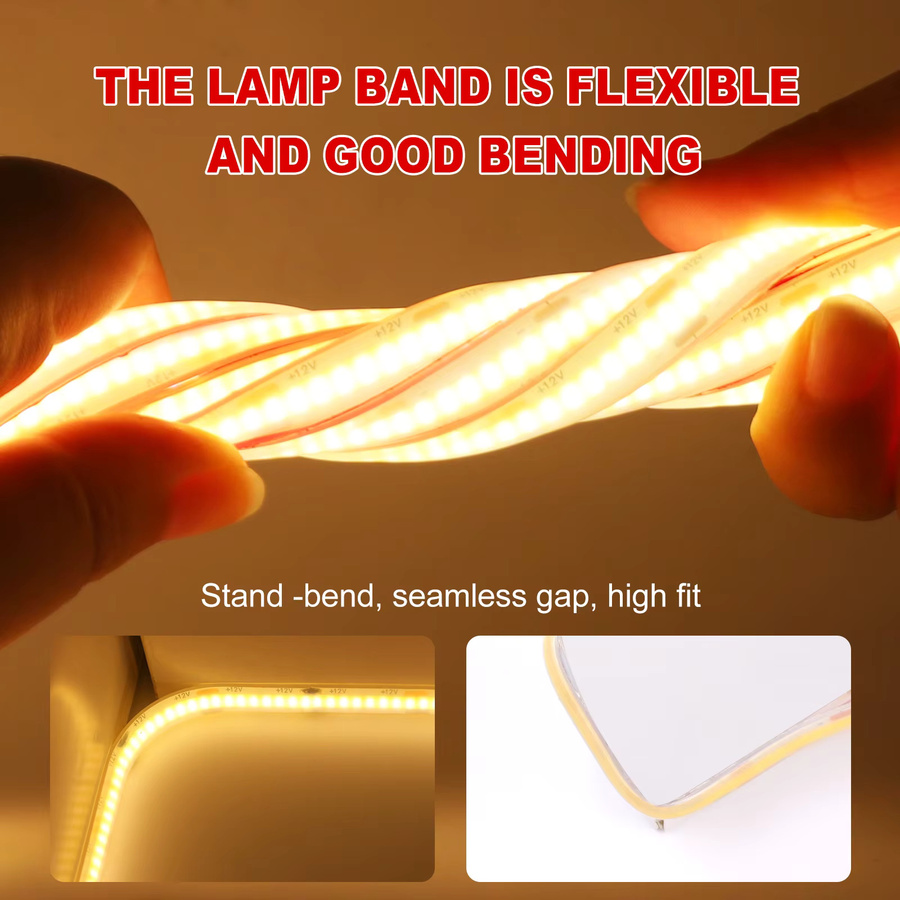 HEGEHE COB-Neonstreifen IP68 Wasserdicht, Flexibles LED-Bandseil aus Silikon für Garten und Haus, 240 cm, Transparent - Bild 3