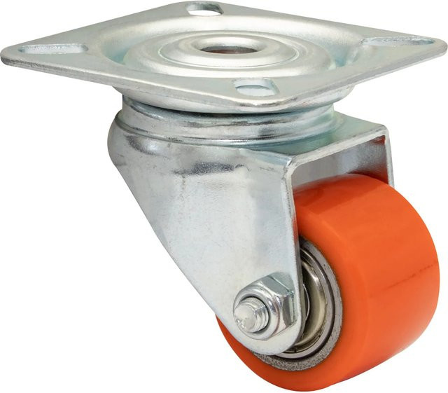 Wagner Transportgeräte-Lenkrolle Mini Soft Ø 3,5 cm Tragkraft 100 kg in Orange aus verzinktem Stahl und Kunststoff - Bild 1
