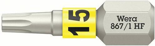 Wera Torx-Bit TX 15 HF mit Haltefunktion, Farbe: Silber - Bild 1