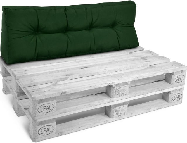 Beautissu ECO Style Palettenkissen Rücken in Dunkelgrün B/H: 120 x 40 x 10 cm - Bild 1