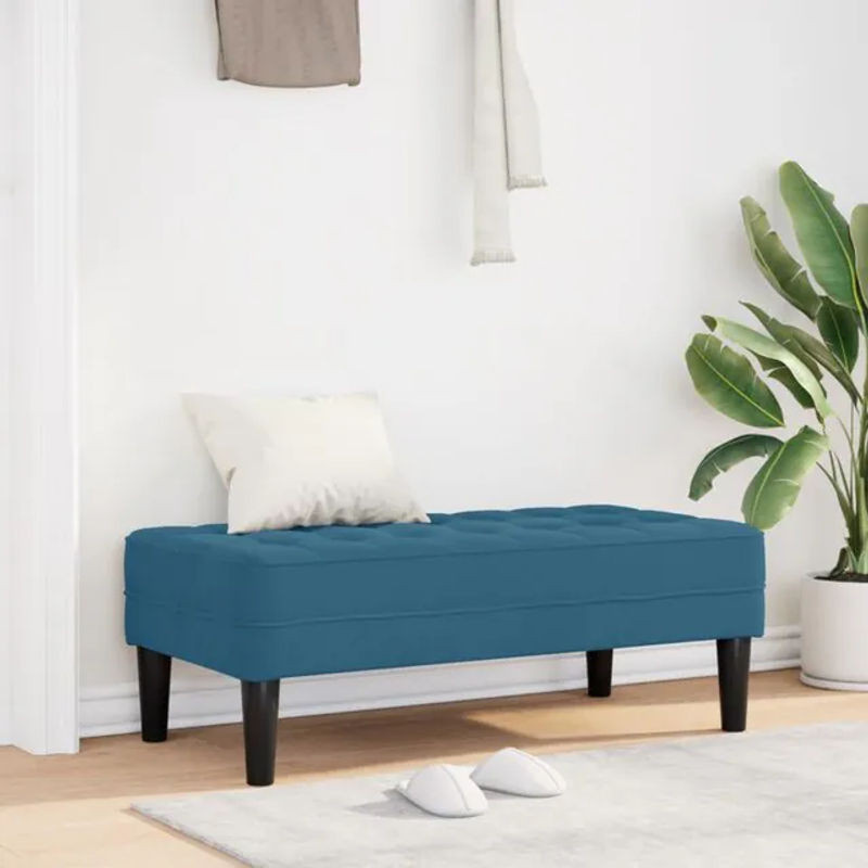 Vidaxl Sitzbank aus Samt in Blau, Modern und Minimalistisch, B/T/H: 113 x 57 x 39 cm - Bild 1