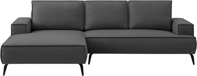 Ecksofa Tvinnu von AMD Möbel in Grau mit Schlaffunktion und Bettkasten aus Webstoff - Bild 1
