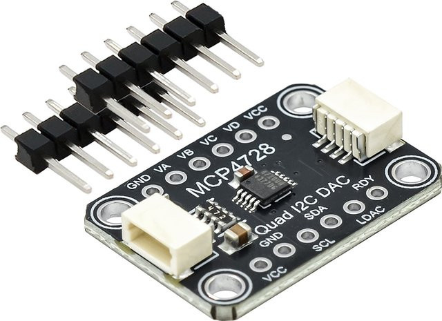 MCP4728 Quad-DAC-Modul mit EEPROM in Schwarz, kompatibel mit STEMMA QT Qwiic - Bild 1