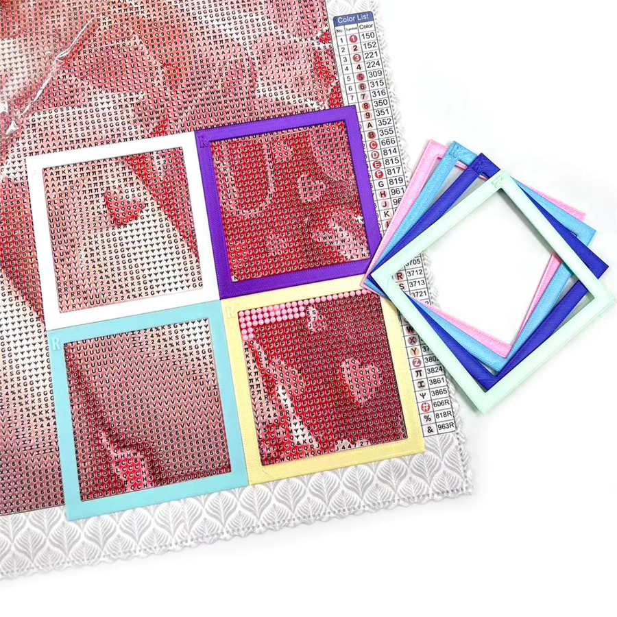 2er-Set Diamantmalerei-Rahmen aus Kunststoff in Gelb und Multicolour für Diamantkunst und Bastelarbeiten - Bild 2